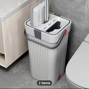 Gray Mop and Bucket Set